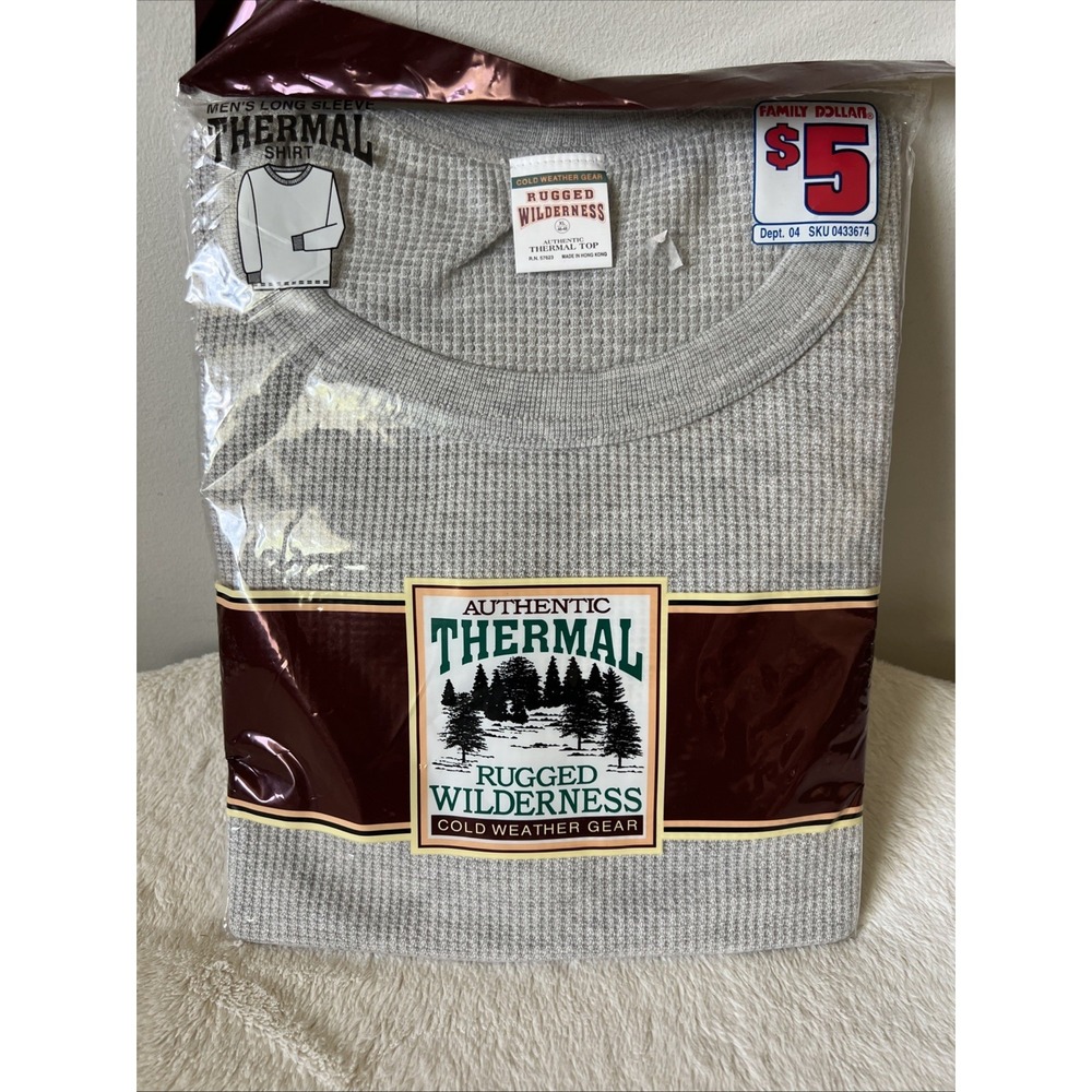 Rugged Wilderness Cold Weather Gear Thermal Shirt Size XL Vintage 90s Base Layer
